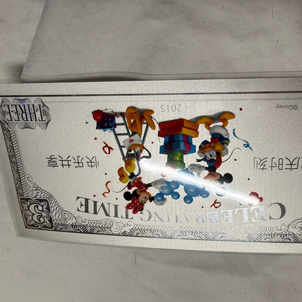 Disney Authenticity Certificate with Silver and Green Design